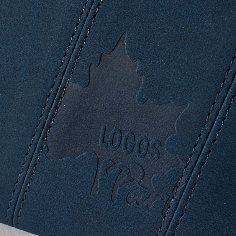 LOGOS Park 型押し 長財布 ラウンドファスナー 合成皮革 ネイビー