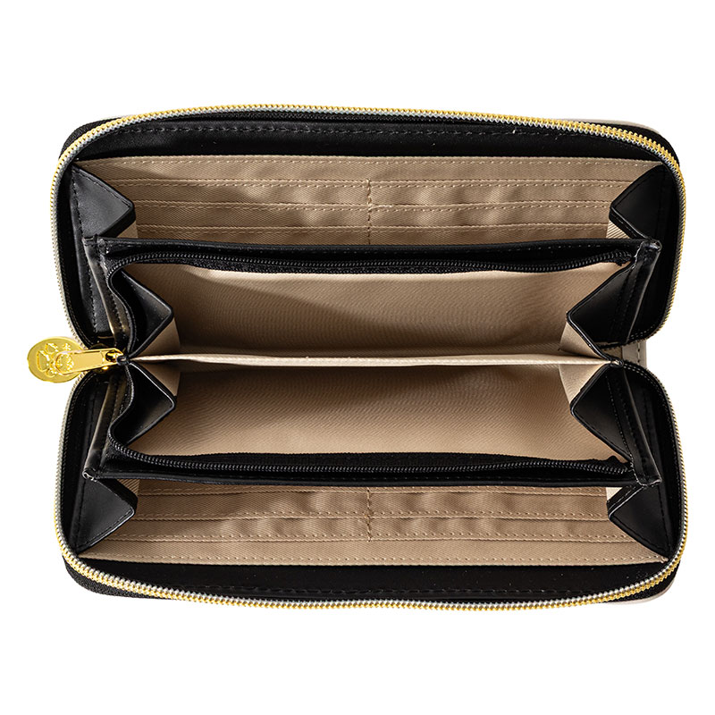 スヌーピー 型押し 長財布 ブラック