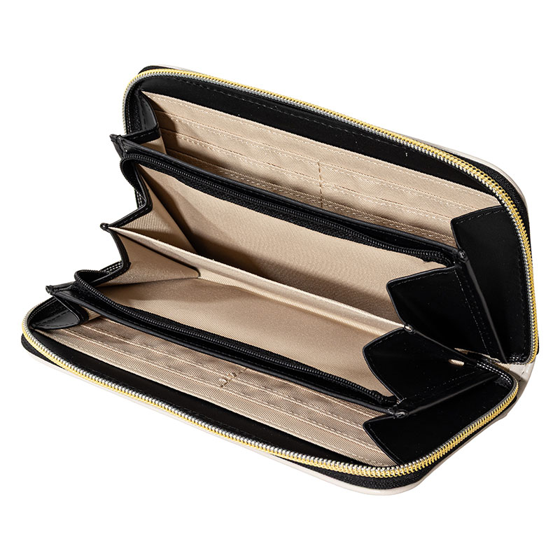 スヌーピー 型押し 長財布 ブラック