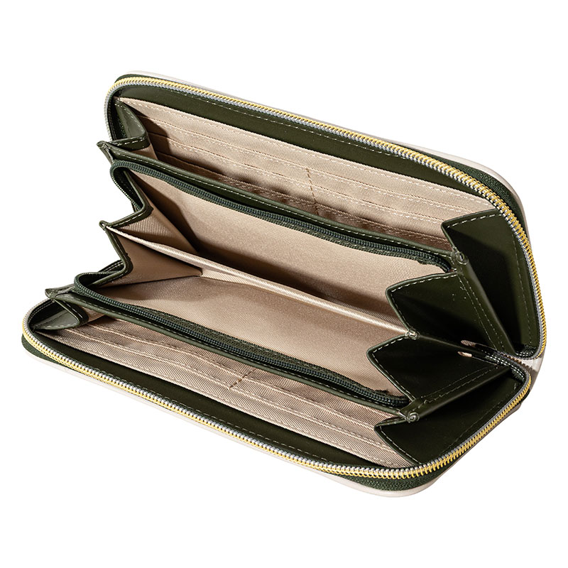 スヌーピー 型押し 長財布 ブラウン