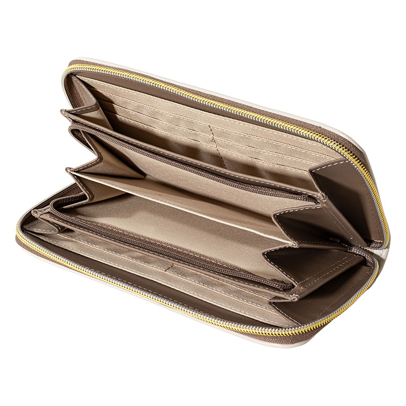 スヌーピー 型押し 長財布 グレー