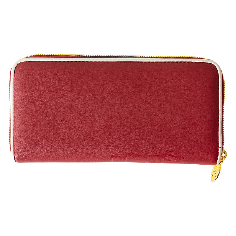 スヌーピー 型押し 長財布 ワインレッド