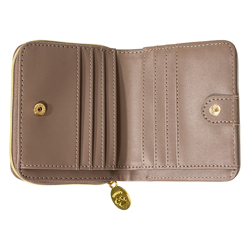 スヌーピー 型押し 二つ折り財布 グレー