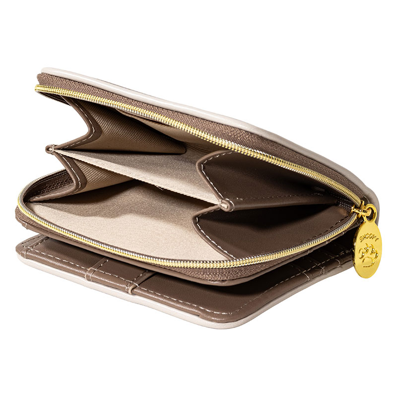 スヌーピー 型押し 二つ折り財布 グレー