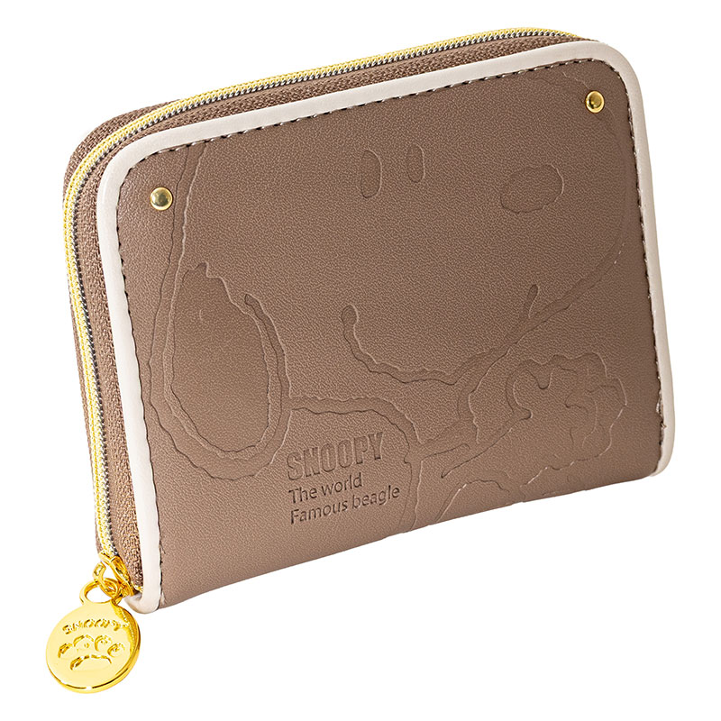スヌーピー 型押し 小銭入れ グレー