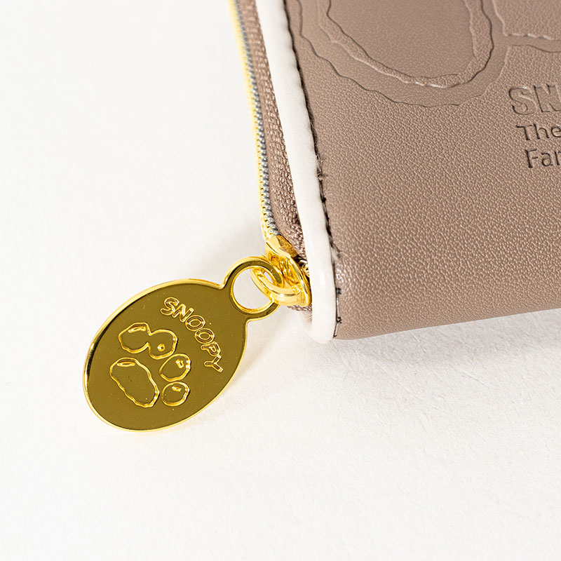 スヌーピー 型押し 小銭入れ グレー