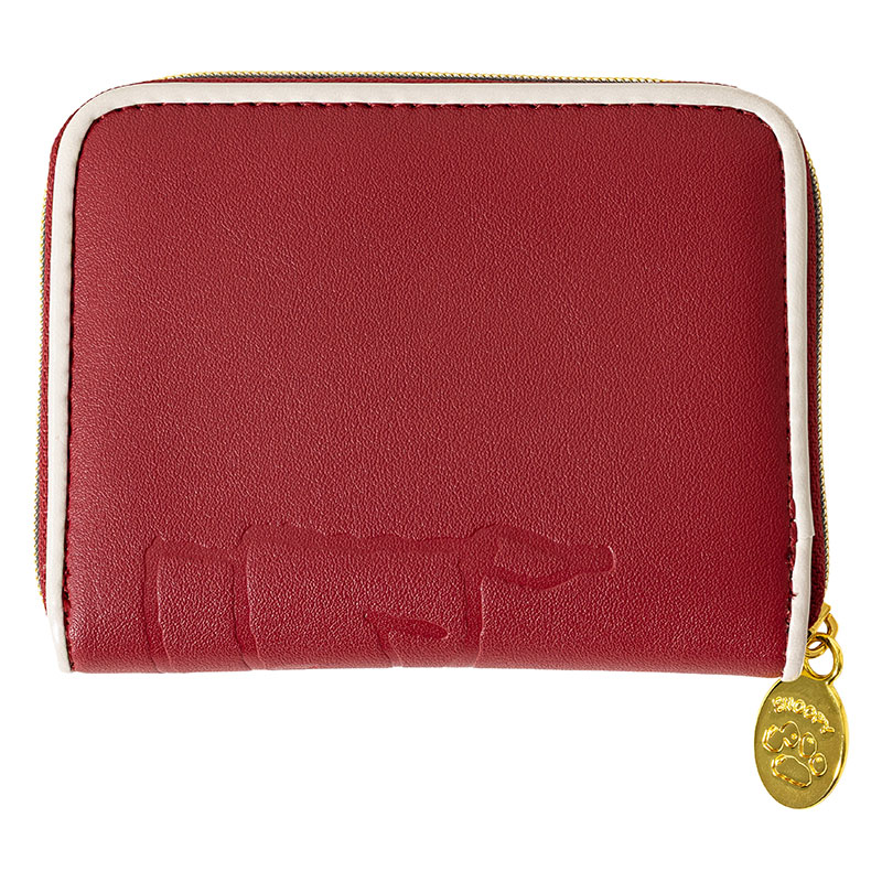 スヌーピー 型押し 小銭入れ ワインレッド