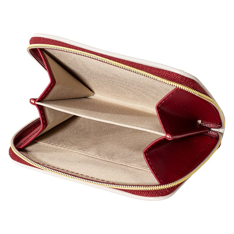 スヌーピー 型押し 小銭入れ ワインレッド