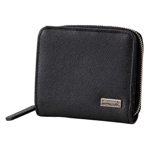 A|C DESIGN BY ALPHA CUBIC 角シボ 二つ折り財布 牛革 ブラック
