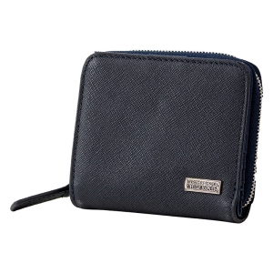 ALPHA CUBIC 二つ折り財布 牛革 ネイビー