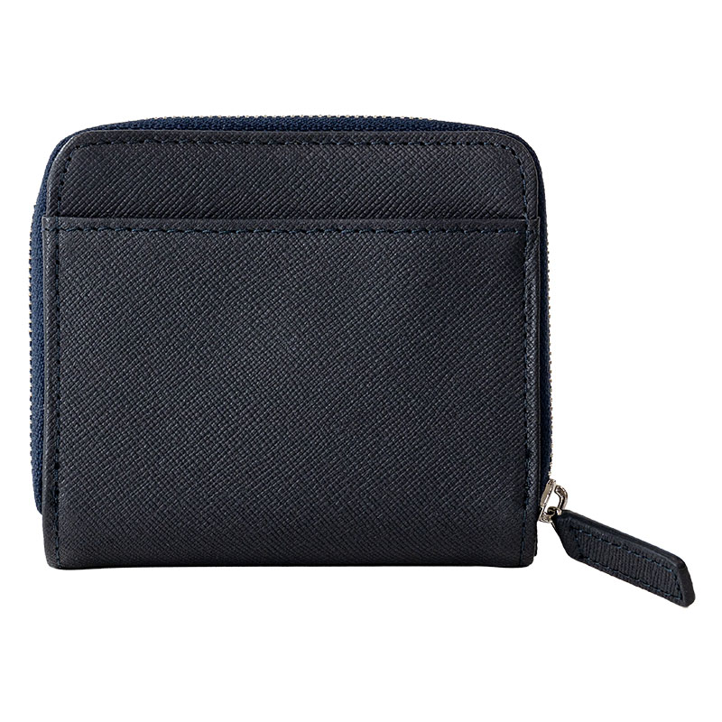 ALPHA CUBIC 二つ折り財布 牛革 ネイビー