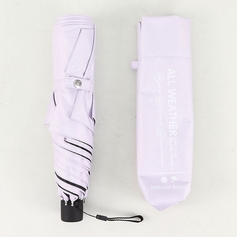 ナチュラルベーシック 晴雨兼用 UV 折たたみ  パープル 55cm 944-002