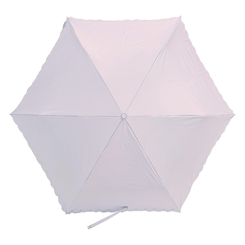 レディース 晴雨兼用 折り畳み傘 UV フラワーヒートカット 55cm ラベンダー