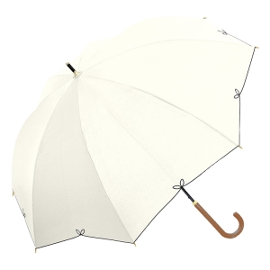 レディース 晴雨兼用 長傘 フルール 55cm オフホワイト