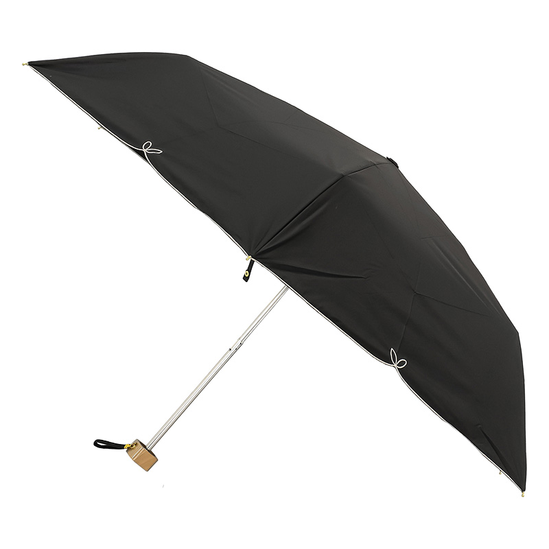 レディース 晴雨兼用 折り畳み傘 フルール 55cm ブラック