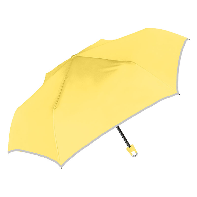 キッズ UV 折りたたみ傘 無地 晴雨兼用 50cm イエロー