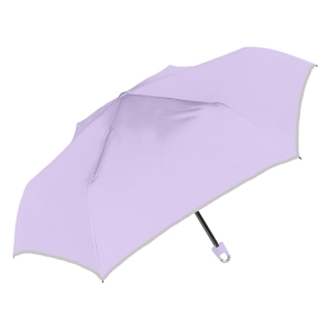 キッズ UV 折りたたみ傘 無地 晴雨兼用 50cm パープル