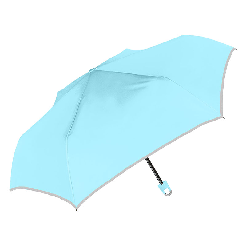 キッズ UV 折りたたみ傘 無地 晴雨兼用 50cm パウダーブルー