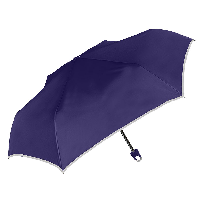キッズ UV 折りたたみ傘 無地 晴雨兼用 50cm ネイビー