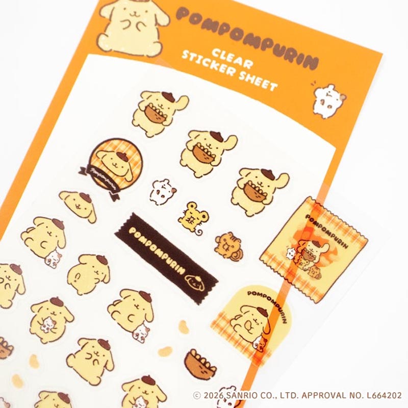 透明シールシート ポムポムプリン おやつ