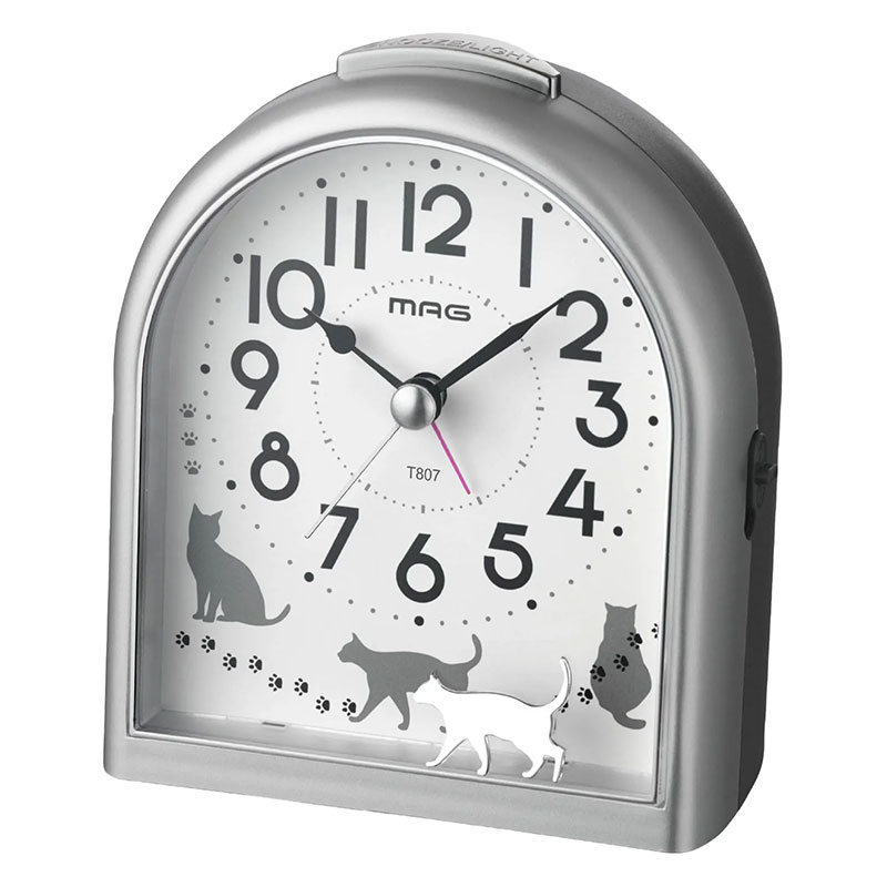 マグ 猫のシルエットがかわいい目覚まし時計 T807SMZ