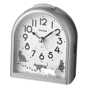 マグ 猫のシルエットがかわいい目覚まし時計 T807SMZ