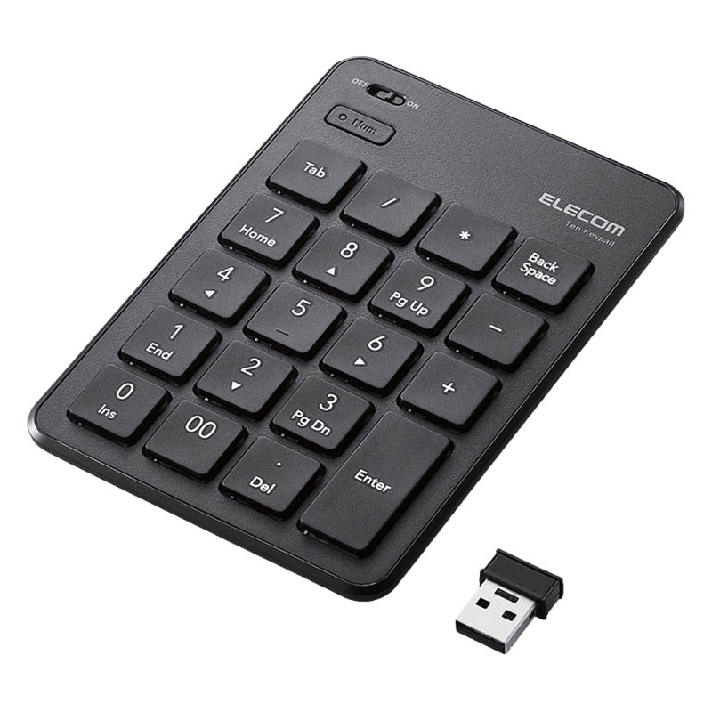 無線薄型テンキーパッド ブラック