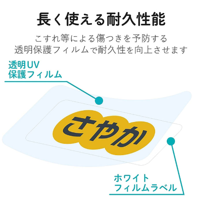 耐水・UVカット なまえラベル ホワイト 4種類 各1シート入り