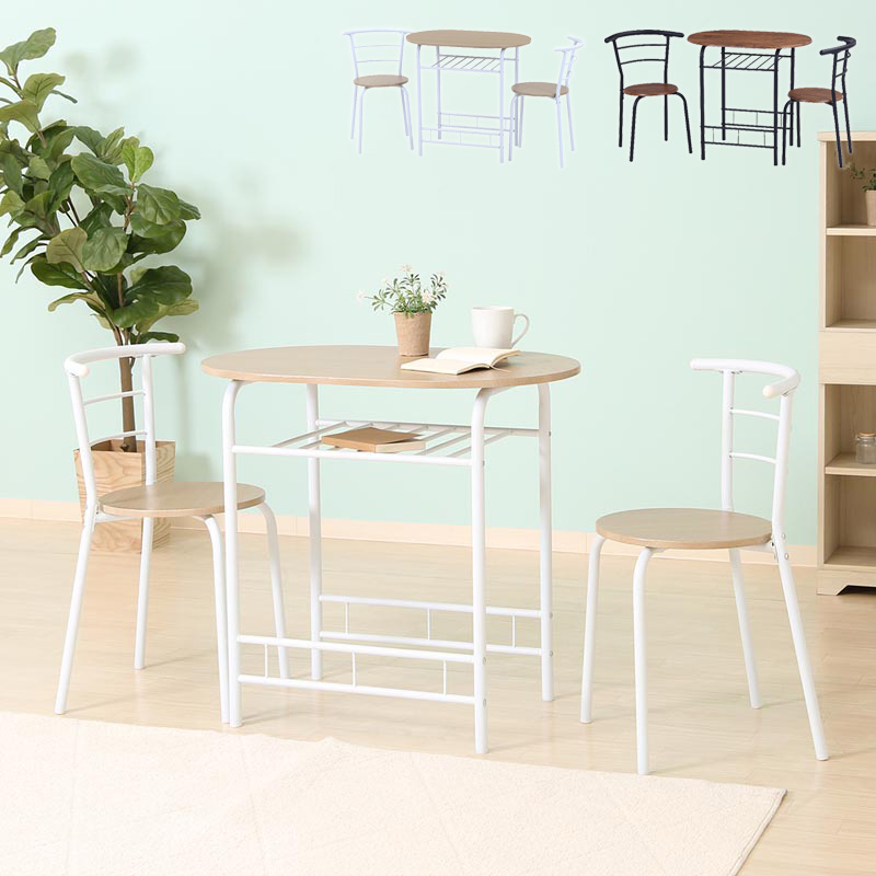 ■【F】ダイニング3点セット 幅81×奥行53×高さ75cm