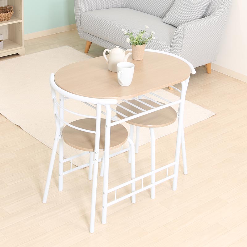 ■【F】ダイニング3点セット 幅81×奥行53×高さ75cm