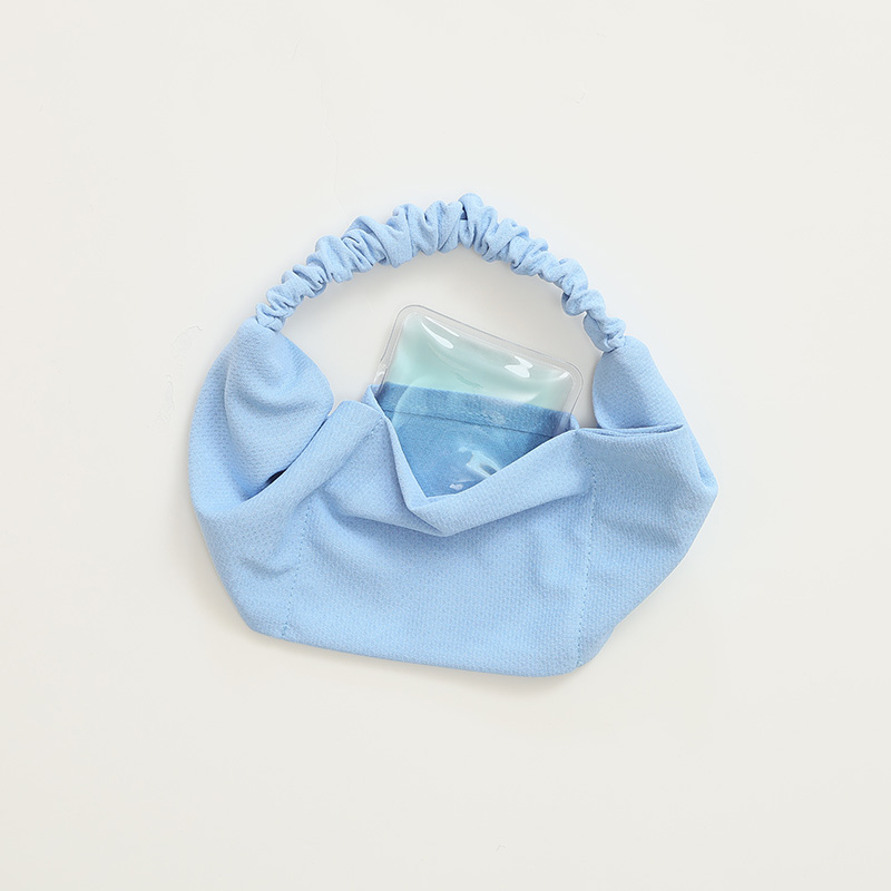 UVクールネック ヘアバンド 保冷剤付き ブルー