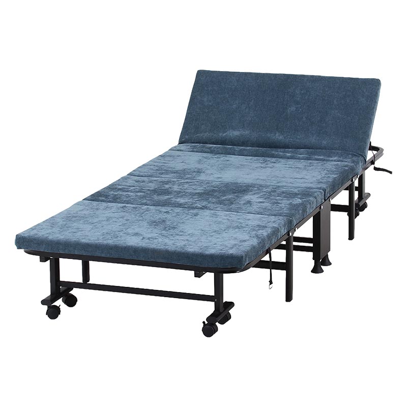 ■【F】4折ワンタッチベッドコンパクト 幅80×奥行190×高さ30cm