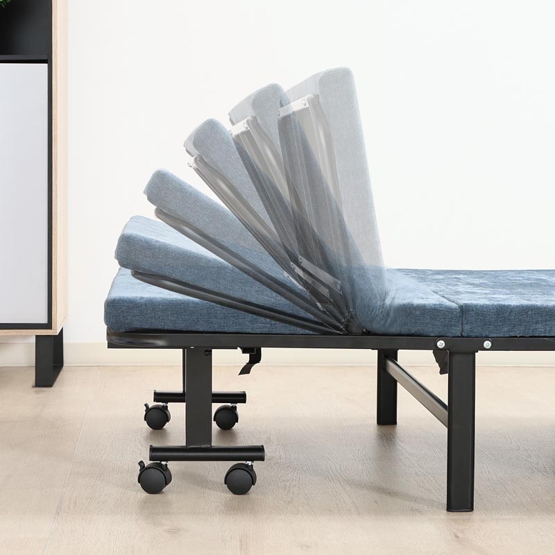 ■【F】4折ワンタッチベッドコンパクト 幅80×奥行190×高さ30cm