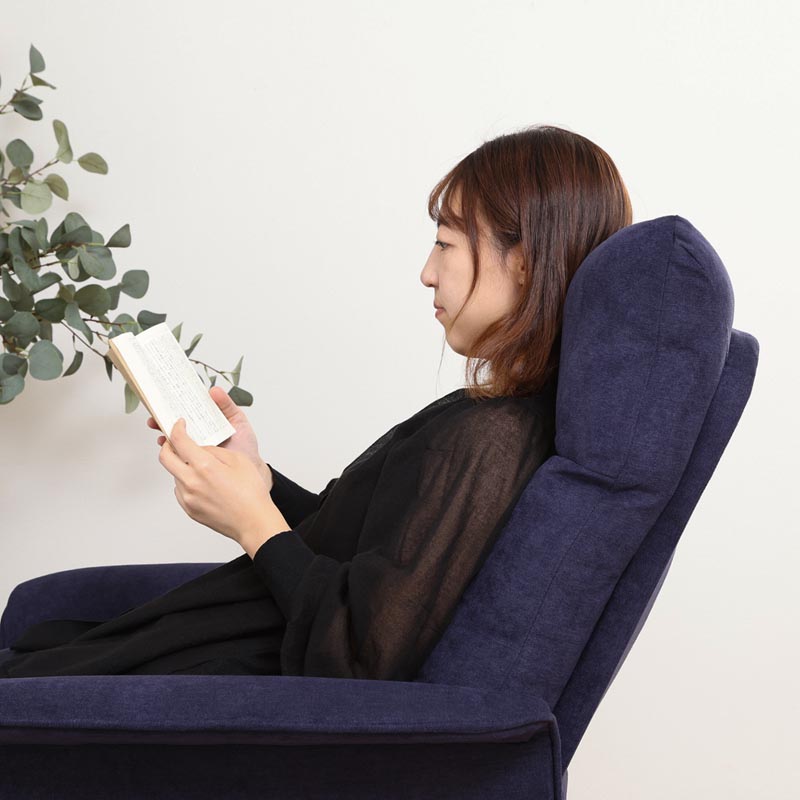 ■【F】電動リクライナー SIMPLE 1P FB102 幅77×奥行82×高さ104cm ネイビー