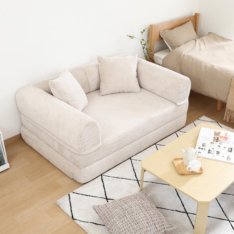 ■【F】だらりんソファ シフォン 幅140×奥行95×高さ42cm