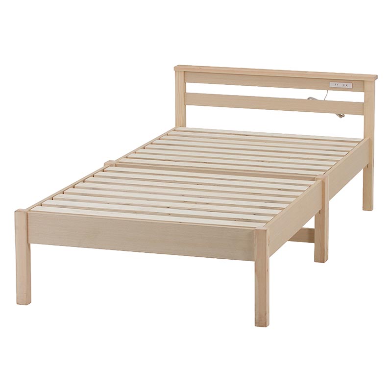 ■【F】組立簡単ベッド ラクネ S 幅100×奥行207.5×高さ65cm ナチュラル