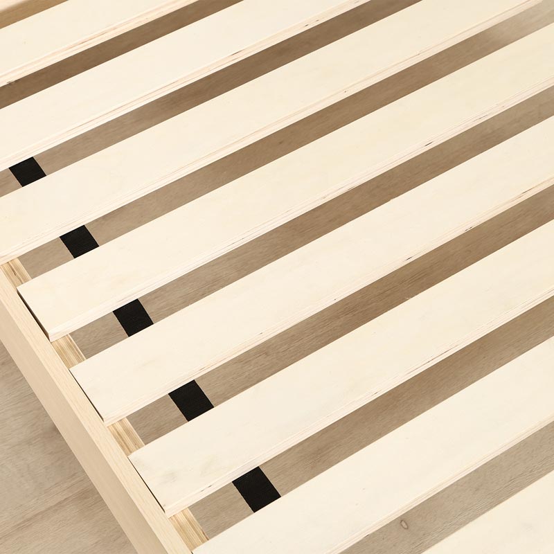 ■【F】組立簡単ベッド ラクネ S 幅100×奥行207.5×高さ65cm ナチュラル