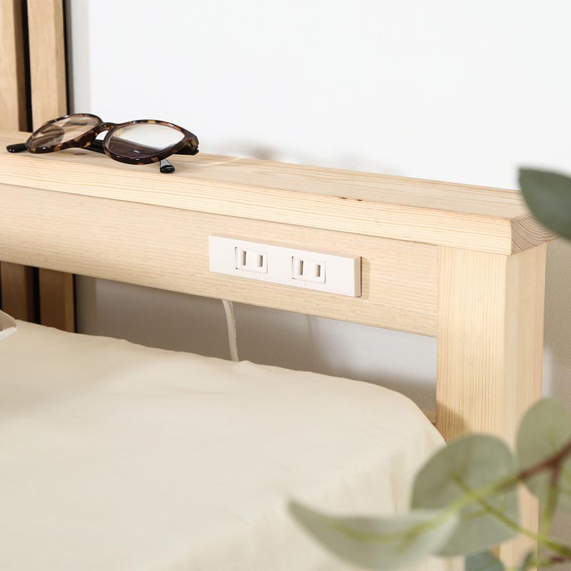 ■【F】組立簡単ベッド ラクネ S 幅100×奥行207.5×高さ65cm ナチュラル