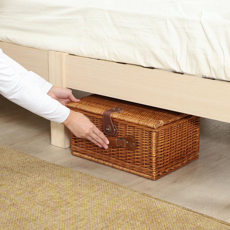 ■【F】組立簡単ベッド ラクネ S 幅100×奥行207.5×高さ65cm ナチュラル