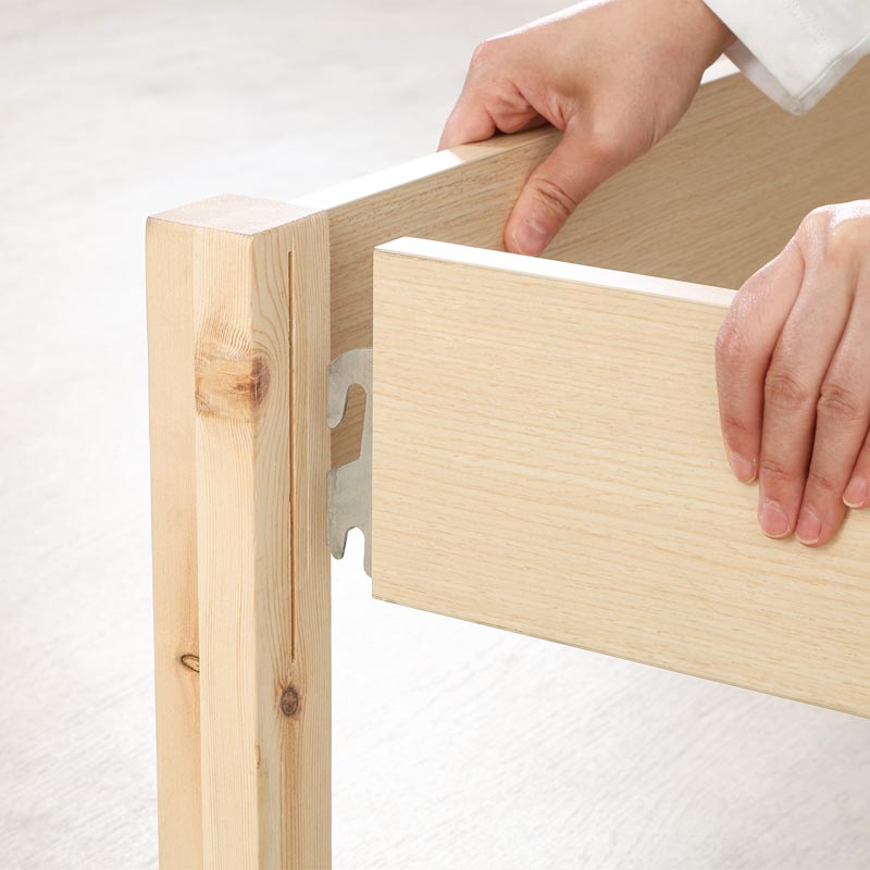 ■【F】組立簡単ベッド ラクネ S 幅100×奥行207.5×高さ65cm ナチュラル