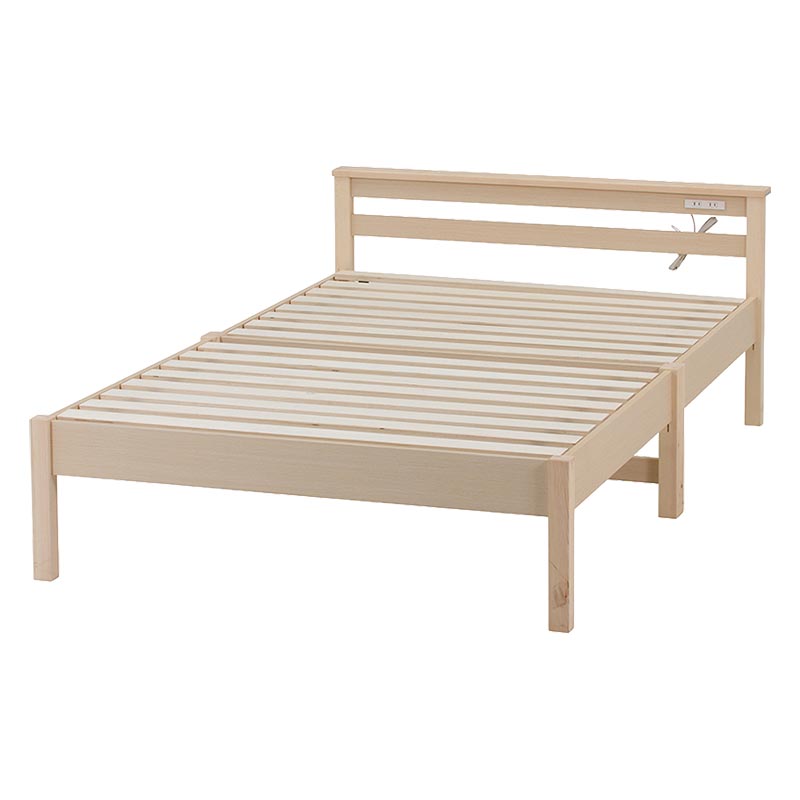 ■【F】組立簡単ベッド ラクネ SD 幅120×奥行207.5×高さ65cm ナチュラル