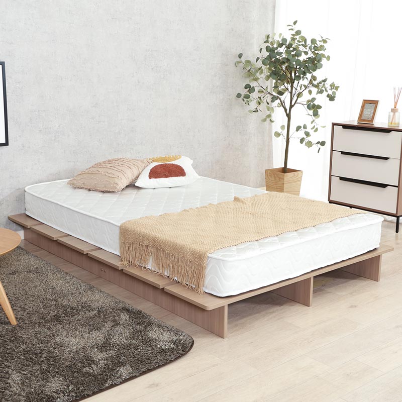 ■【F】ステージベッド SD エルウ゛ァ 幅140×奥行198×高さ18cm ナチュラル