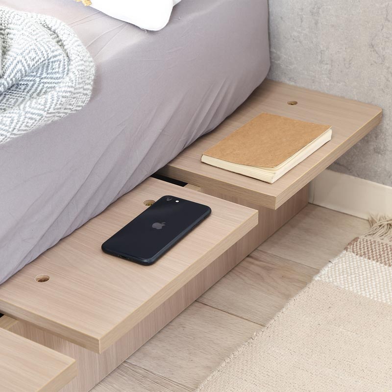 ■【F】ステージベッド SD エルウ゛ァ 幅140×奥行198×高さ18cm ナチュラル