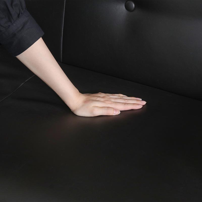 ■【F】バイキャストPUソファ ミート 2P 幅128×奥行72×高さ70cm ダークブラウン