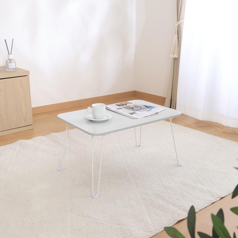 くすみカラー ローテーブル クレール グレー 60×40cm