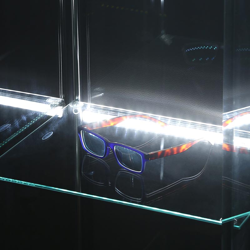 ■ガラスコレクションケース 4段 LED ブラック TMG-G21 BK