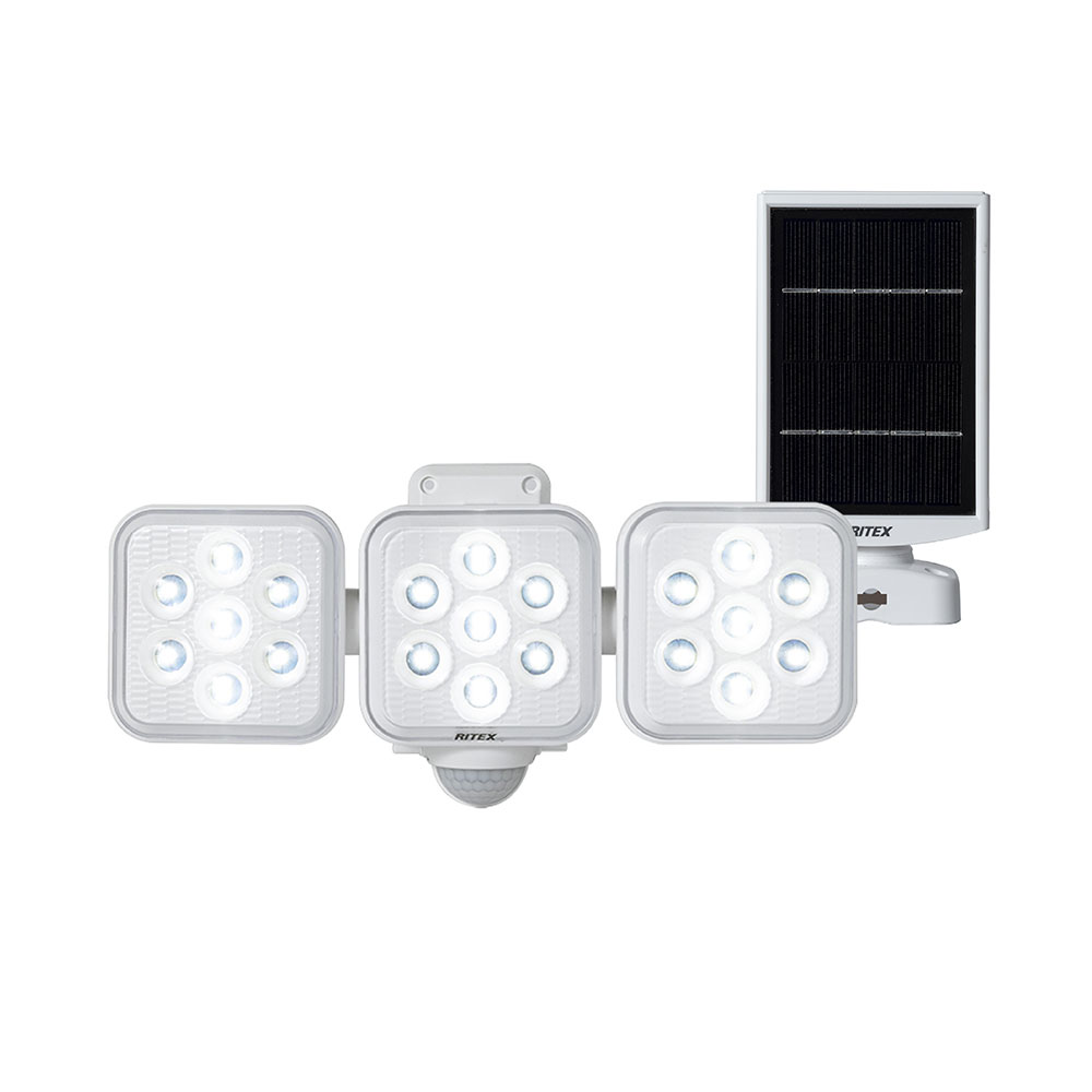 フリーアーム式 LED高機能 ソーラーセンサーライト S-330L 5W×3灯