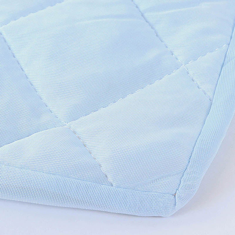 ひんやり冷感 敷パッド付 BOXシーツ シングル(100×200×30cm)ブルー