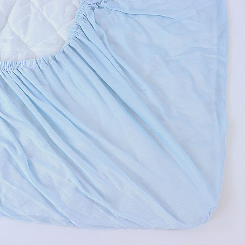 ひんやり冷感 敷パッド付 BOXシーツ シングル(100×200×30cm)ブルー