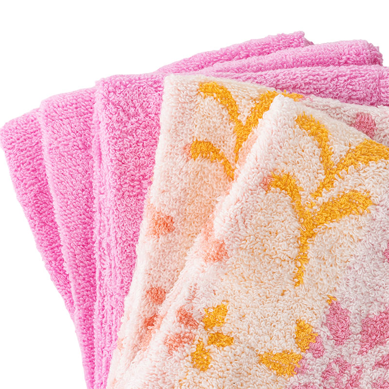 ふんわりやわらかタオル カノン 34×80cm ピンク 5枚組